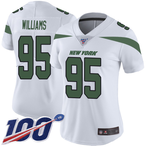 New York Jets Limited White Women Quinnen Williams Road Jersey NFL Football #95 100th Season Vapor Untouchable->youth nfl jersey->Youth Jersey